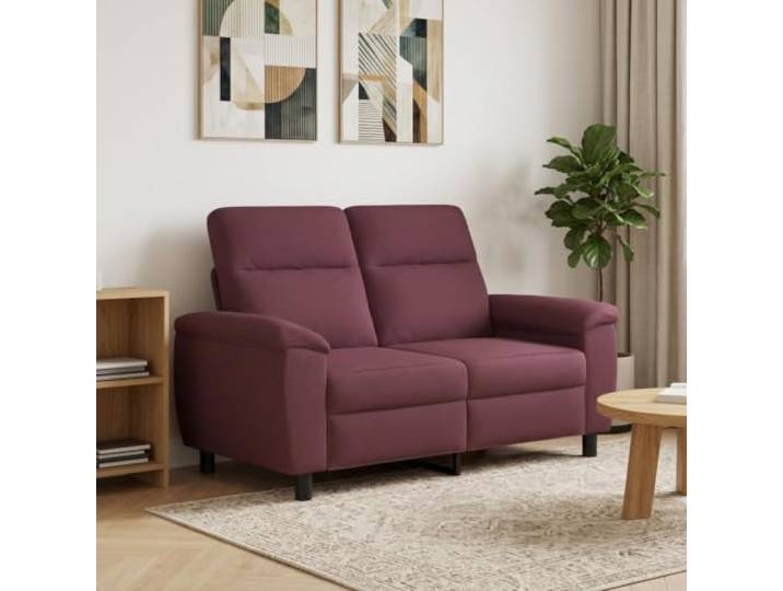 Sofa Lila 158 x 90 x 95 cm Stoff Metallrahmen,Polyesterbezug,Armlehnen,Kissen-Rücken-Design,leicht abwischbar