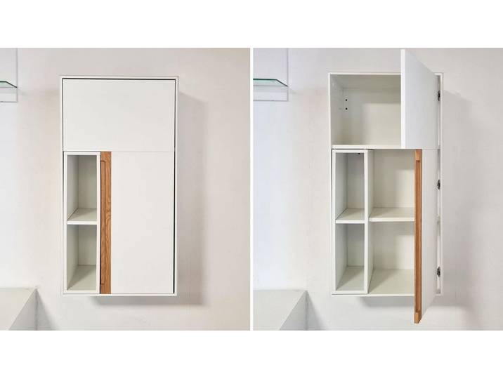 Möbel Akut Hängevitrine Hängevitrine LIGHT LINE 5 weiß matt Lack Design
