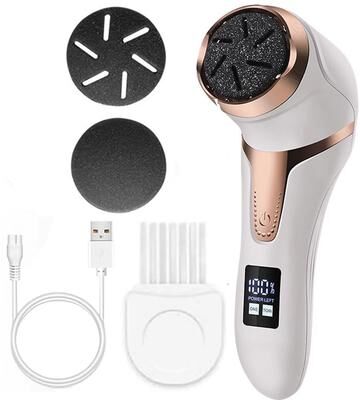 Inspired Living Electric Foot Rasp Rechargeable IPX7 Waterproof Callus Remover With 3 Grinding Heads 4