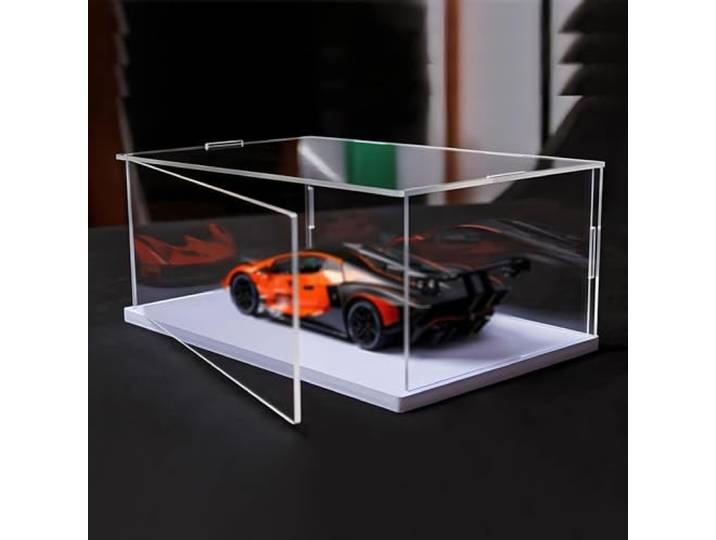 HDYZJQ Acryl Vitrine Schaukasten Dekorative Acrylbox Mit Deckel, Durchsichtige Würfelvitrine Für Baseball-Automodell-Helmtrophäe, Quadratischer Staubdichter Behälter Für Sammlerstücke(45x25x30cm)