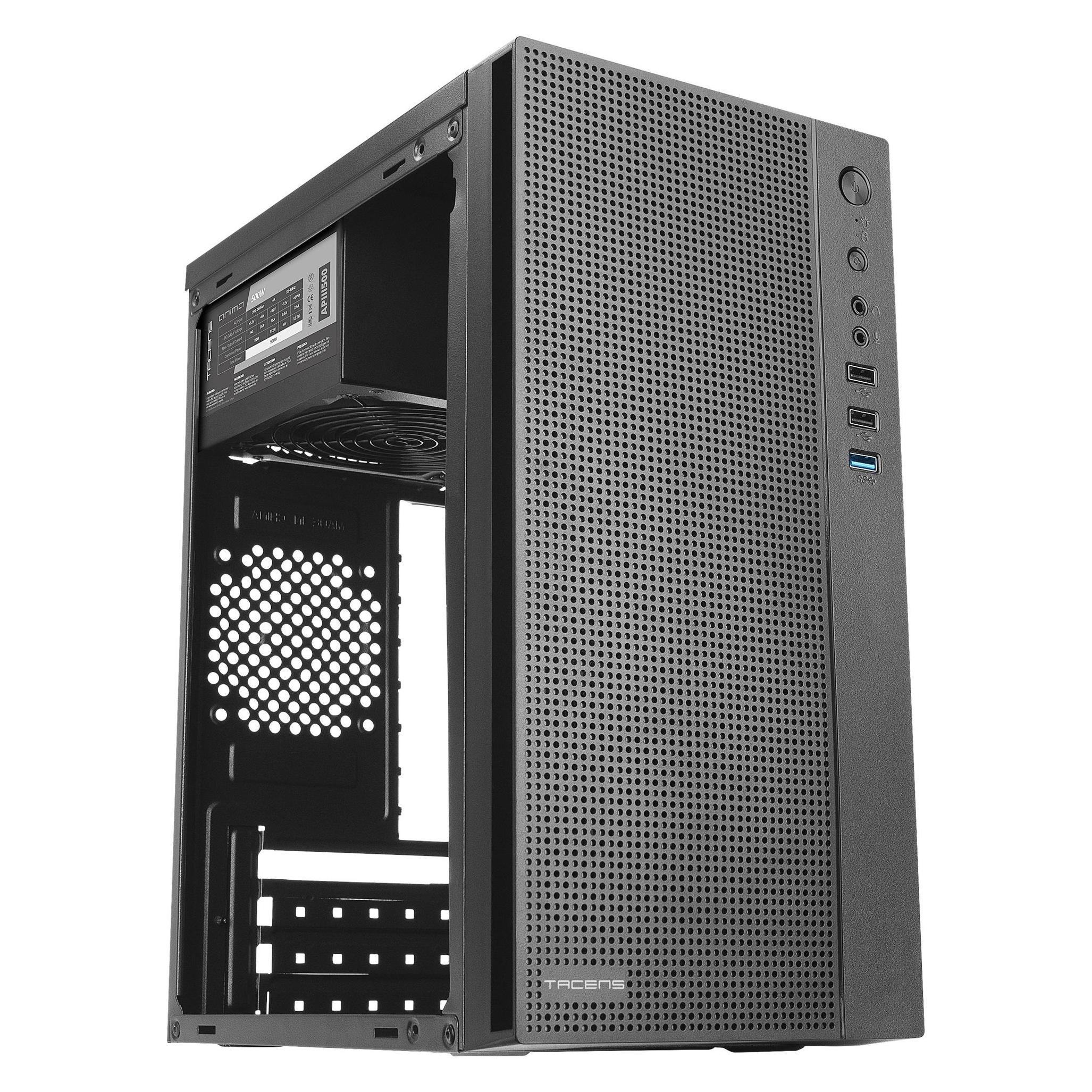 Anima Boitier Mini Tour Micro ATX AC5500 avec alimentation 500W (Noir) (mATX, Mini-ITX) (AC5500)