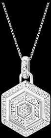 Edenly Halskette Hexad - WeiÃŸgold 9 Karat mit Diamanten