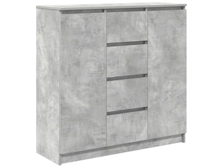 GFMGUEMV Sideboard mit Schubladen Betongrau 100,5x35x98,5 cm Holzwerkstoff Stauraum mit Türen und Einlegeböden, robuste Oberplatte, vielseitig für Wohnraum und Büro