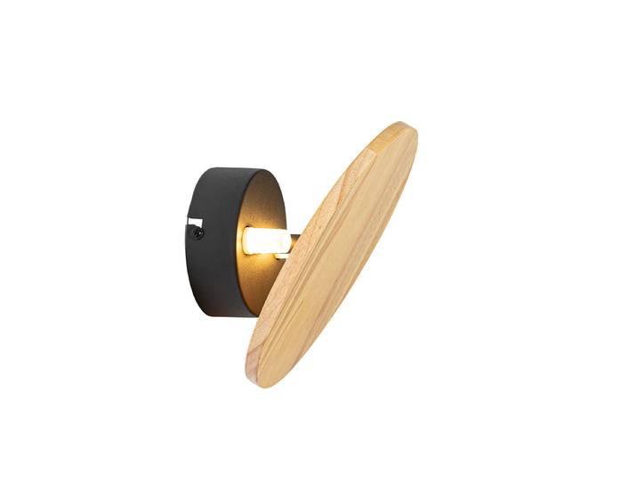 Applique murale ronde en bois rustique - Pulley