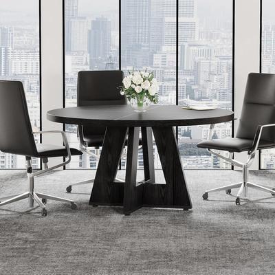 YUZHOU 47-Inch Round Conference/Computer Table, Meeting Desk for Seminar Rooms