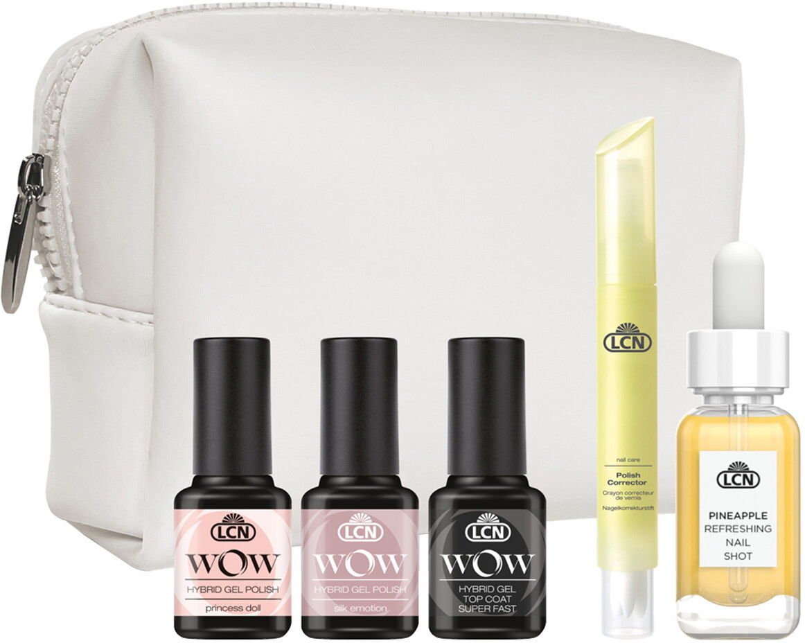 35ml LCN WOW Startset Hybrid Gel Polish (Gel Polish 2 x 8ml + Top Coat 8ml + Polish Corrector + Nail Shot 11ml + Tasche)