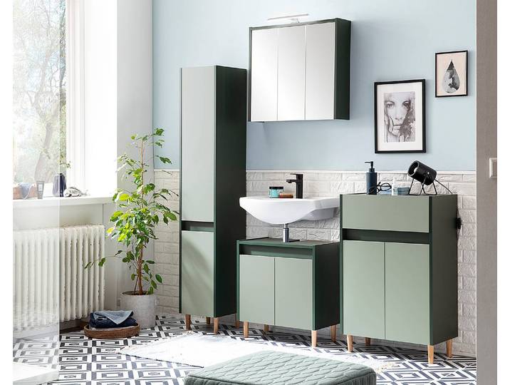 Armoire de toilette éclairée Lovis 65cm Vert/Vert foncé