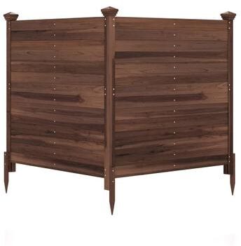 Costway Outdoor Privacy Air Conditioner Fence for Outside and Backyard-Brown