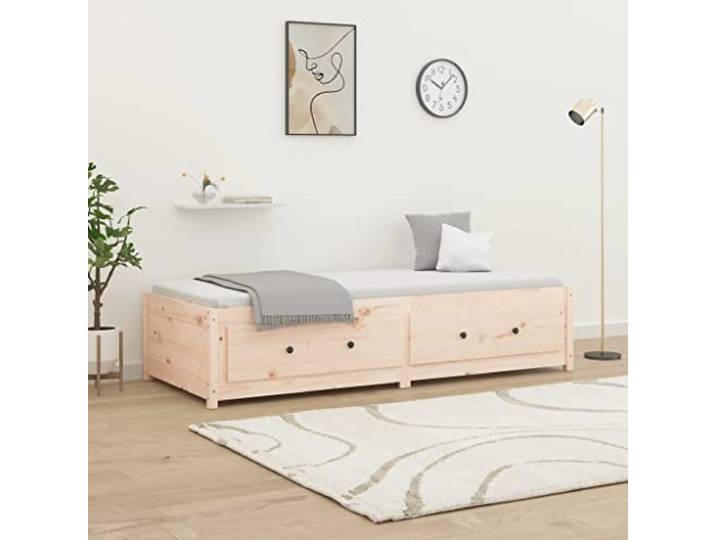 RJPLMFV Tagesbett, 75 x 190 cm, klein, einfach, Kiefernholz, massiv Multifunktionales Schlafsofa, robuster Rahmen mit Aufbewahrungsschubladen, geeignet für Gäste