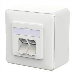 METZ CONNECT E-DAT C6A LSA++ Dose, 2 Port, AP, verkehrsweiß 130E380027-I