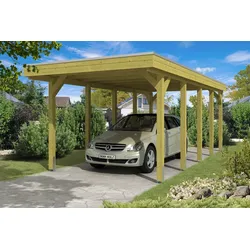 Carport Friesland 314x708cm, ALU-Dacheindeckung, inkl. Anker-imprägniert (farblich unbehandelt) Holzcarport