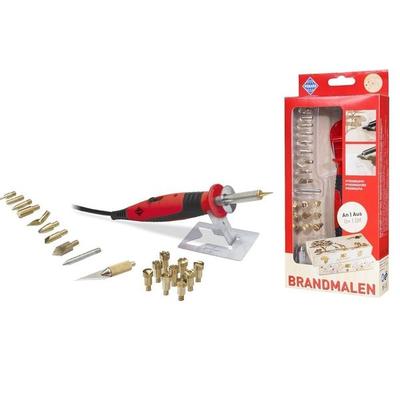 PEBARO 0262 - Brandmalkolben mit An/Aus Schalter und 20 Aufsätzen