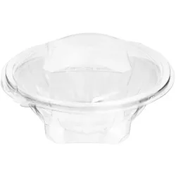 MONOUSO - Transparente Salatschale mit Klappdeckel Rund APET 600ml Ø175mm (46 Stück)