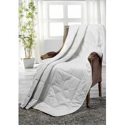 Naturfaserbettdecke DREAMS "Classic", weiß (creme), B:200cm L:200cm, Bezug: 100% Baumwolle, Bettdecken, guter Feuchtigkeitstransport, ideal für die warmen Monate