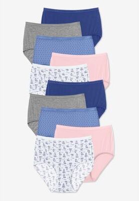 Plus Size Women's Full Coverage Cotton Brief 10-Pack by Comfort Choice in Coastal Pack (Size 16) Underwear