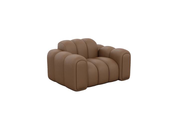 Design Echtleder Loungesessel „Casamira“ Echtleder Choco Brown BLOOMINGLOFT Collection