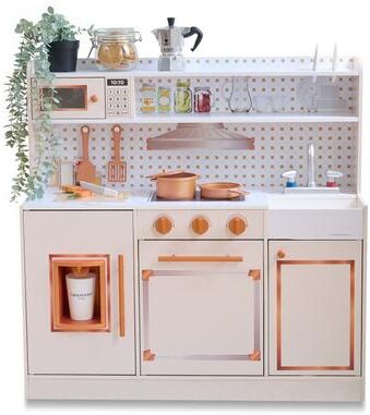 Teamson Kids Wooden Pretend Play Kitchen Toy Set with Stove, Sink, Oven, and 15 pcs Accessories for Kid and Toddlers