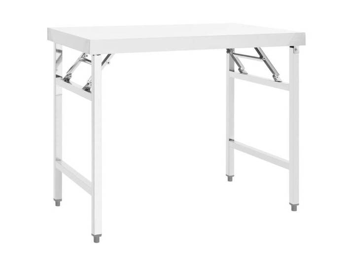 Table de travail pliable de cuisine - - Capacité de Charge de 150 kg - facile à nettoyer - 100x60x80 cm Inox fr_28637763