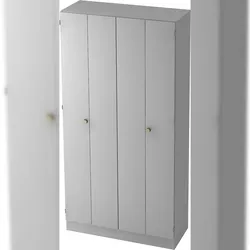 bümö office Aktenschrank mit Falttüren, Büroschrank 100cm breit in grau - Ordnerschrank 5OH groß, Falttürenschrank für Akten, Ordner & Co. - Büro