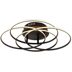 Globo LED-Deckenleuchte Kombos Alu, Eisen, Stahl & Metall Schwarz