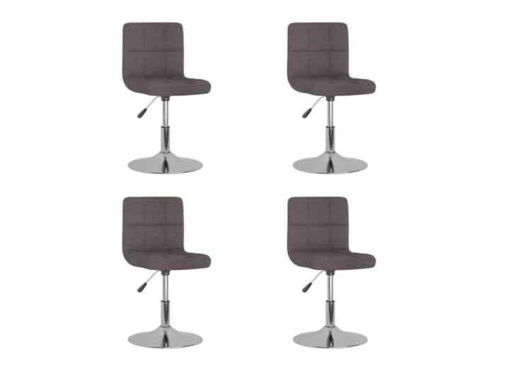 4 Drehbare Esszimmerstühle mit Stoff Taupe, Höhenverstellbar, 360 Grad, 360 Grad drehbar, Gasdruckfeder, verchromtes Stahlgestell, modernes Design, weicher Stoffbezug