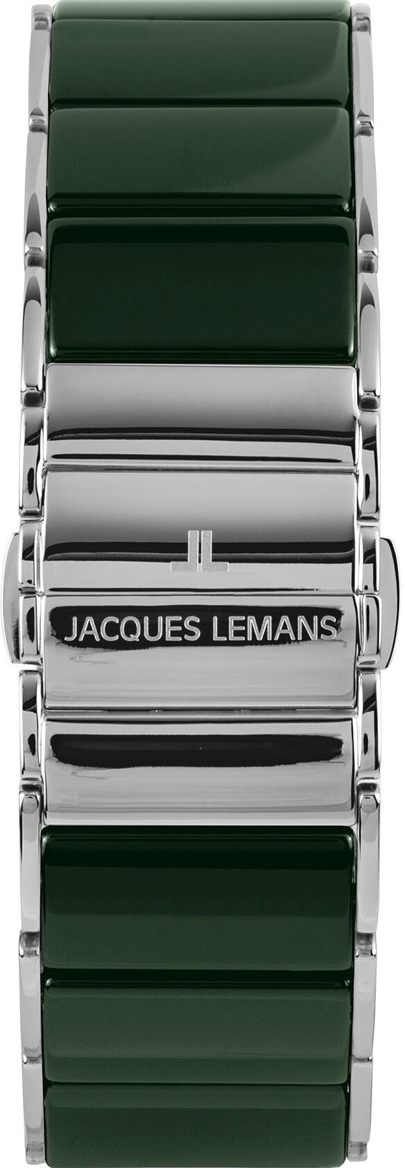 Keramikuhr JACQUES LEMANS "Dublin", silber (dunkelgrün, silberfarben), Armbanduhren, Damen, Keramikuhr, Quarzuhr, Armbanduhr, Damenuhr, Perlmutt-Zifferblatt,Glaskristalle