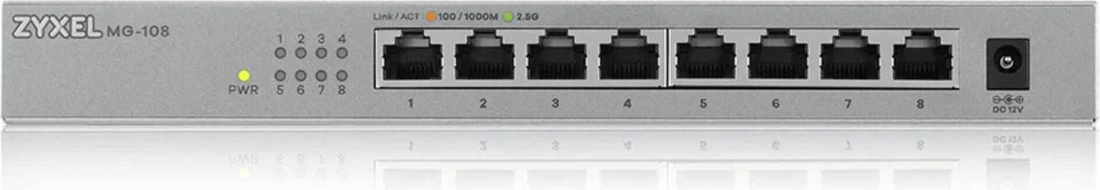 ZyXEL MG-108-ZZ0101F Switch met 8x 2,5G MultiGig Desktop poorten
