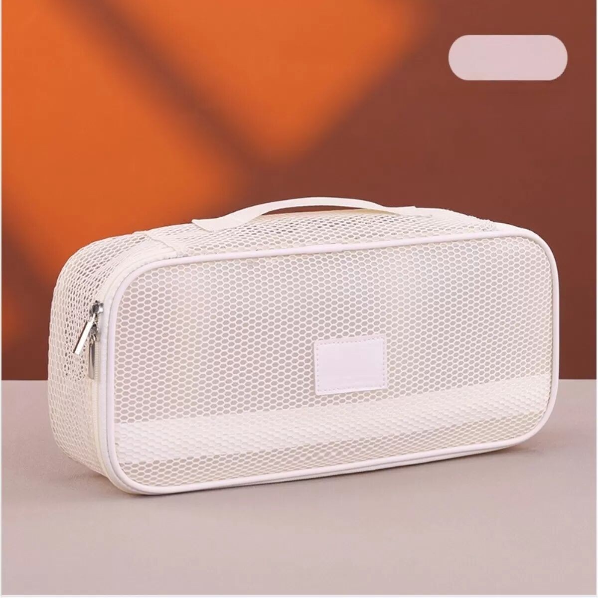 INF Tragbare Organizer-Tasche für Haarstylinggeräte – Netz-Aufbewahrung für Haartrockner, Lockenstab, Glätteisen, große Beige