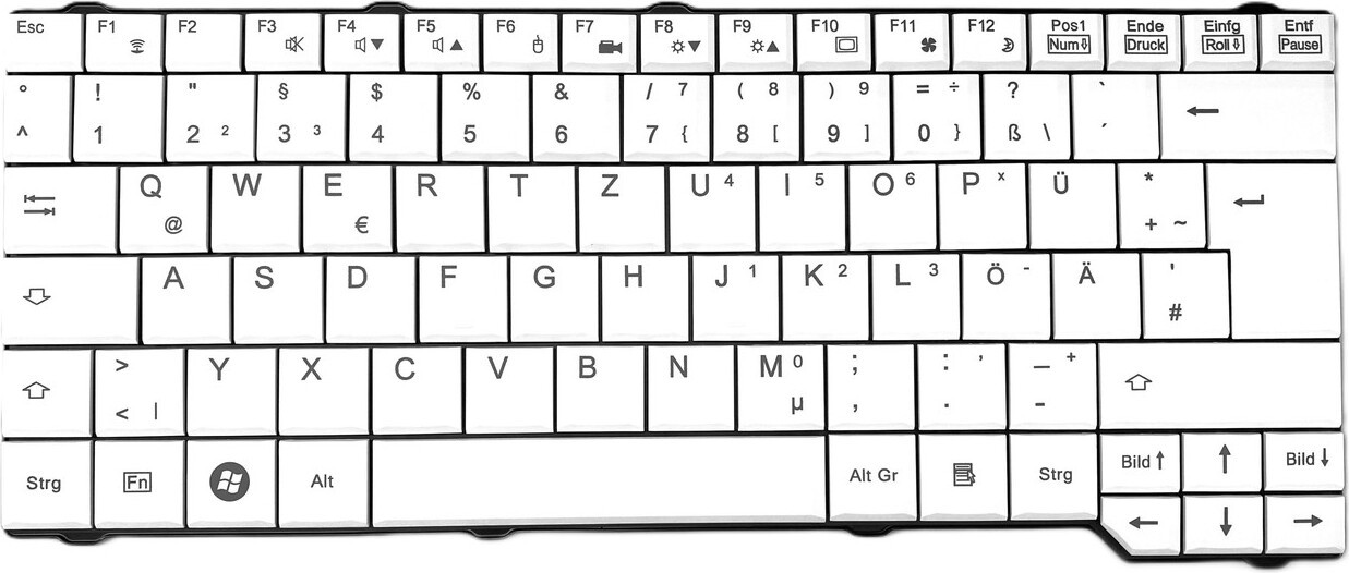 T-ProTek Wit Toetsenbord compatibel met Fujitsu Siemens Esprimo V6545 en V6555