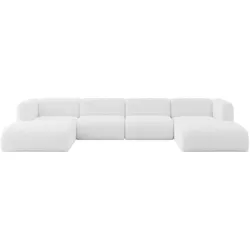 WOHNLANDSCHAFT MIRA-U2 408x179x70 Weiß Bouclé