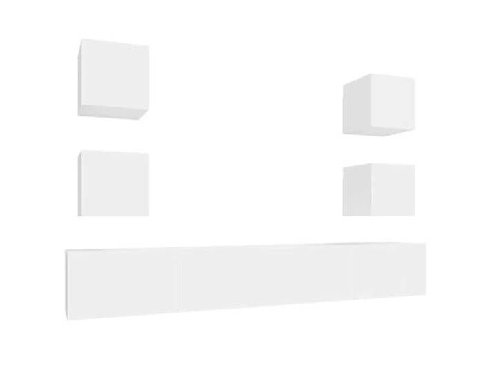 vidaXL 6-TLG. TV-Schrank-Set Weiß Holzwerkstoff