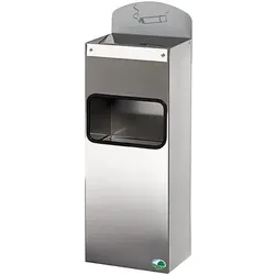 Wandaschenbecher VAR WH 51 Wandascher Edelstahl 0,8 L 4 L Inhalt für Abfall, mit Schild, hochwerige Verarbeitung