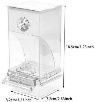 Inspired Living CleanSeed Acrylic No Mess Bird Feeder For Parakeets And Small Birds transparent