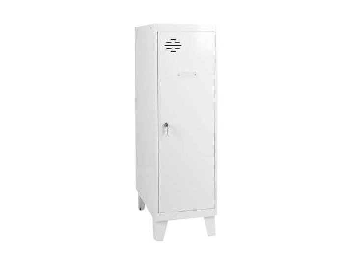 Simon Rack Simonlocker Kommode, klein, 1015 x 400 x 500 mm, aus Metall, mit Schlüssel, Weiß