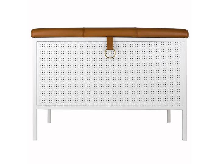 Maze Banc de rangement Frank Blanc-cognac