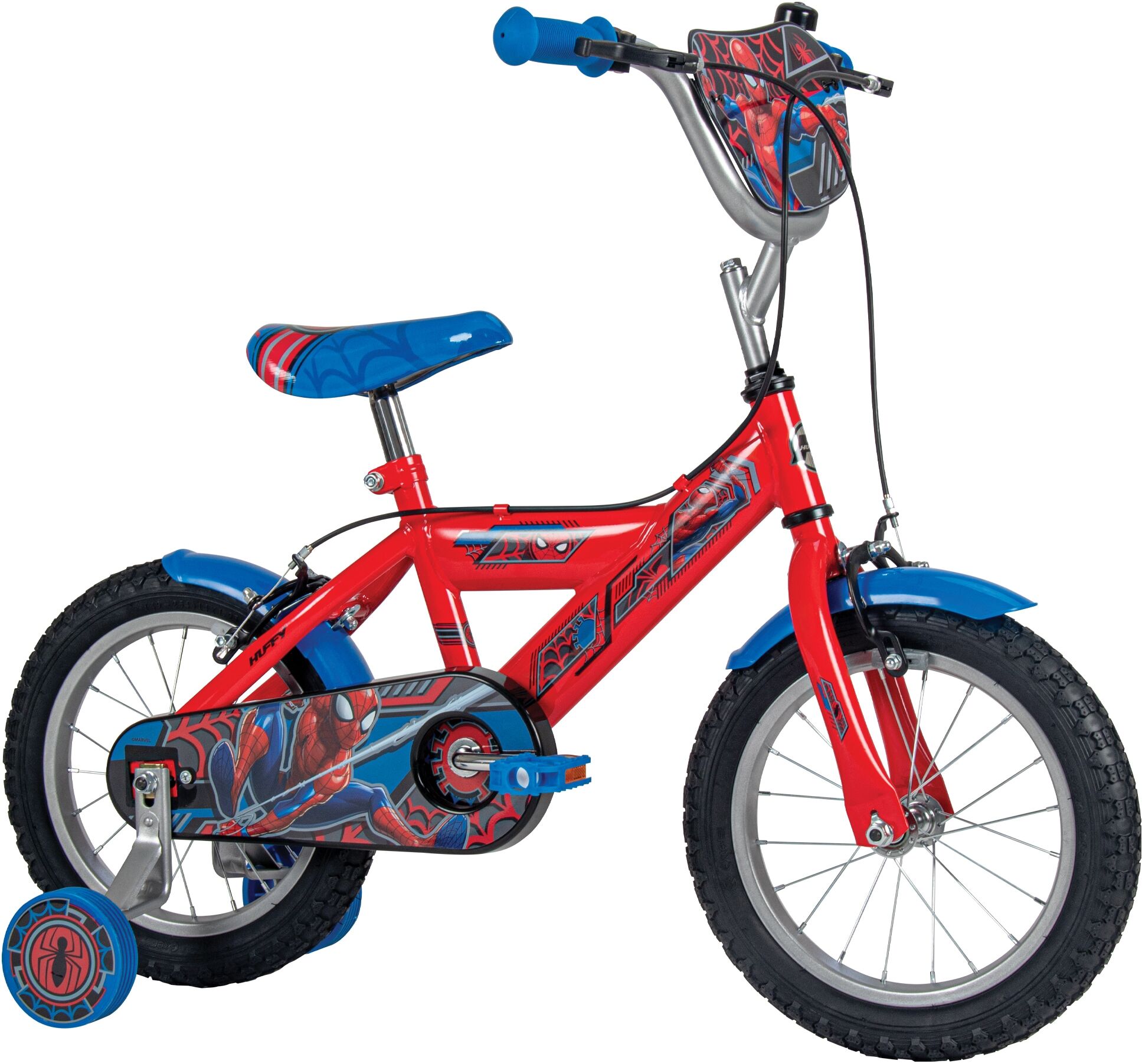 Kinderfahrrad HUFFY "Huffy Marvel Spider-Man 14-Zoll-Fahrrad", rot, Fahrräder, Kinder, 14 Zoll (35,56cm) hinten: 14 Zoll (35,56cm)