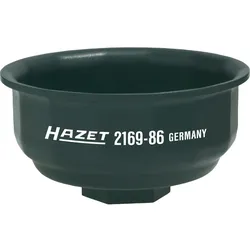 HAZET Ölfilter-Schlüssel Vierkant 12,5 mm (1/2 Zoll) 9 Rillen, schwarz - 2169-86