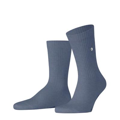 Socken BURLINGTON "Bond Street", Herren, Gr. 40-46, blau (light jeans), Baumwollmischung, unifarben, Socken Socken, Einheitsgröße 40-46, modische Rippenstrucktur, Burlington-Clip