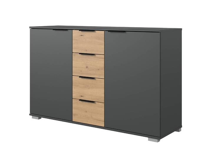Commode Gibraltar II 130 x 90 x 41cm Marron/Imitation chêne Artisan/Anthracite