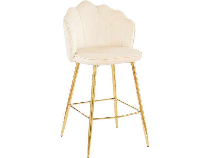 Barhocker Pedro beige Samt H 100 cm