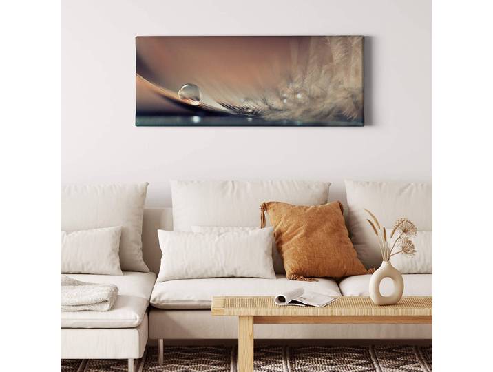 Impression sur toile Natur Waterdrop Polyester PVC / Épicéa Marron 100 x 40cm