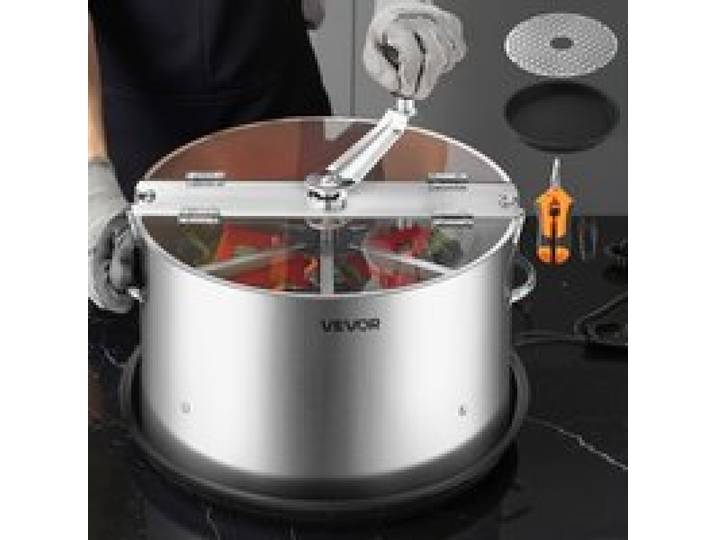 VEVOR Effeuilleuse Manuelle 37 cm Coupe-bourgeons Lame Acier Inoxydable, Découpe Hydroponique Humide et Sèche avec Plateau, Coupe Rotative Torsadée pour Bourgeons Fleurs Feuilles, Herbes Aromatiques