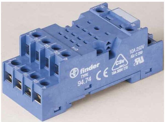 Finder Douille à vis bleue avec fixation à clip 94.74 (9474)