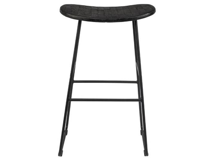 Barhocker Tangle – aus Teak - Schwarz - Luxusbetten24