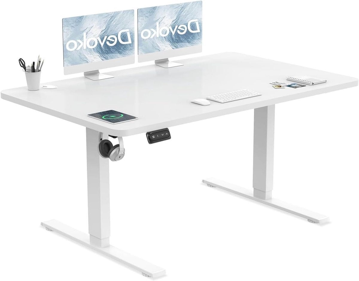 Elektrisch Staand Bureau - Ergonomische Zit-Staan Tafel - Wit - B: 120 cm, D: 60 cm
