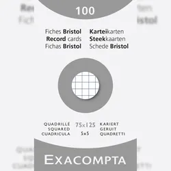 Exacompta 13201E 10x Karteikarten 100er 75/125 weiss