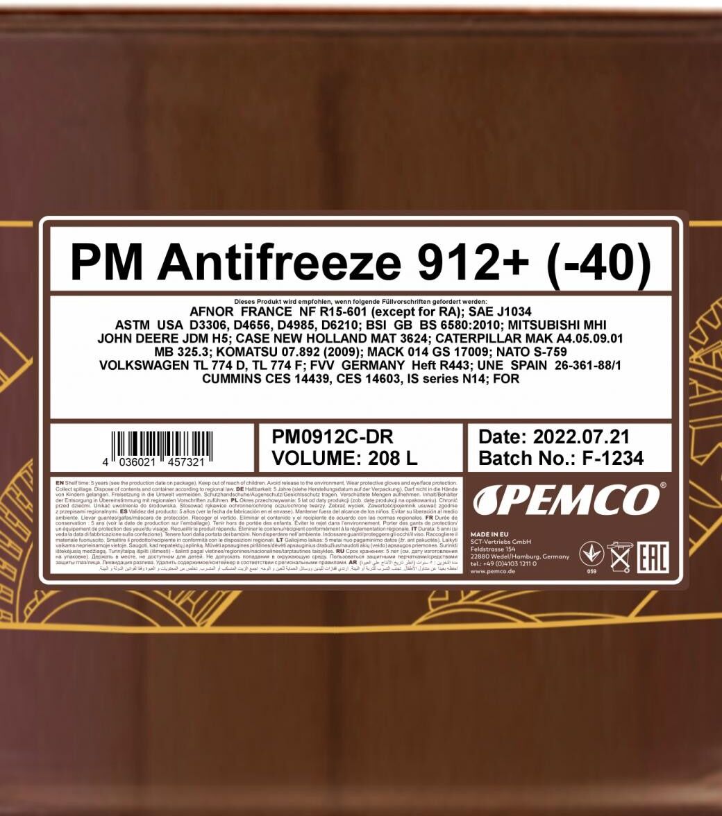 PEMCO PM0912C-DR Antivries / koelvloeistof