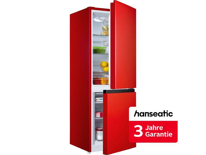 HANSEATIC Kühl-/Gefrierkombination HKGK14349C , Energieeffizienz: C (A-G), rot, Rechtsanschlag, Kühlschränke, inkl. 3 Jahre Herstellergarantie