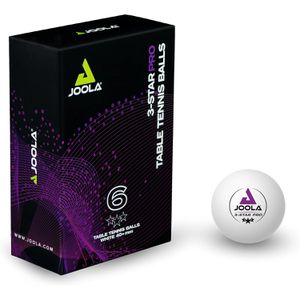 Joola Tischtennisbälle 3-Star Pro*** 40+, 3-Sterne Qualität, Ø 40mm, weiß, 6 Stück