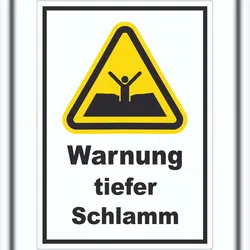 HB-Druck Aufkleber Warnung tiefer Schlamm A5 (148x210mm)